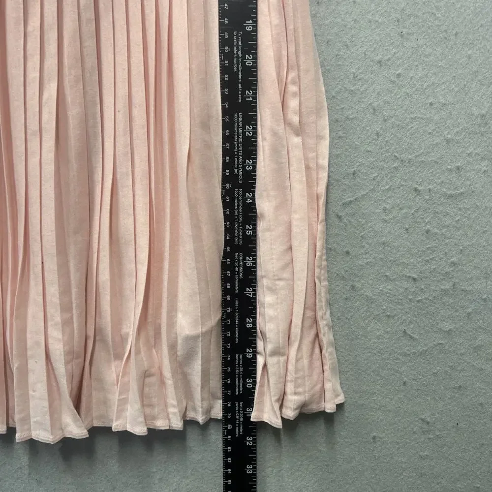 Polo Ralph Lauren Pink Dress Stretch Silk Waist Pleated Skirt Girls Youth XL‎